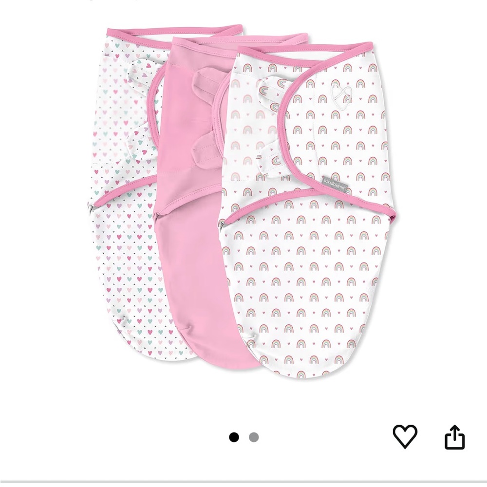 SwaddleMe Rainbow Swaddle Set - Pink and White